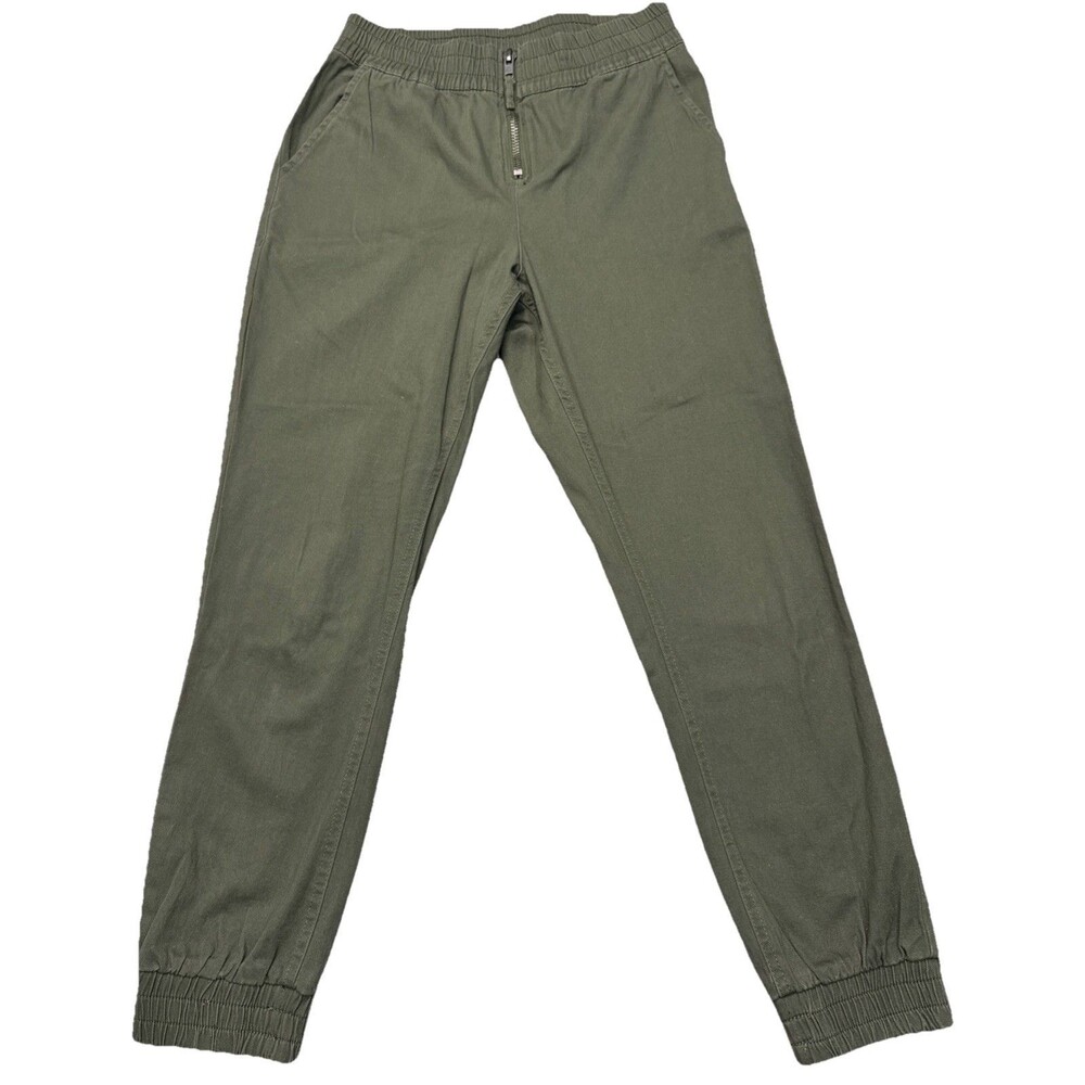 RD Style Women's Small Green Jogger Pants Zipper Waist Activewear EUC